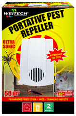 Ultrazvukový odpudzovač proti škodcom 60 m2/ (na batérie)